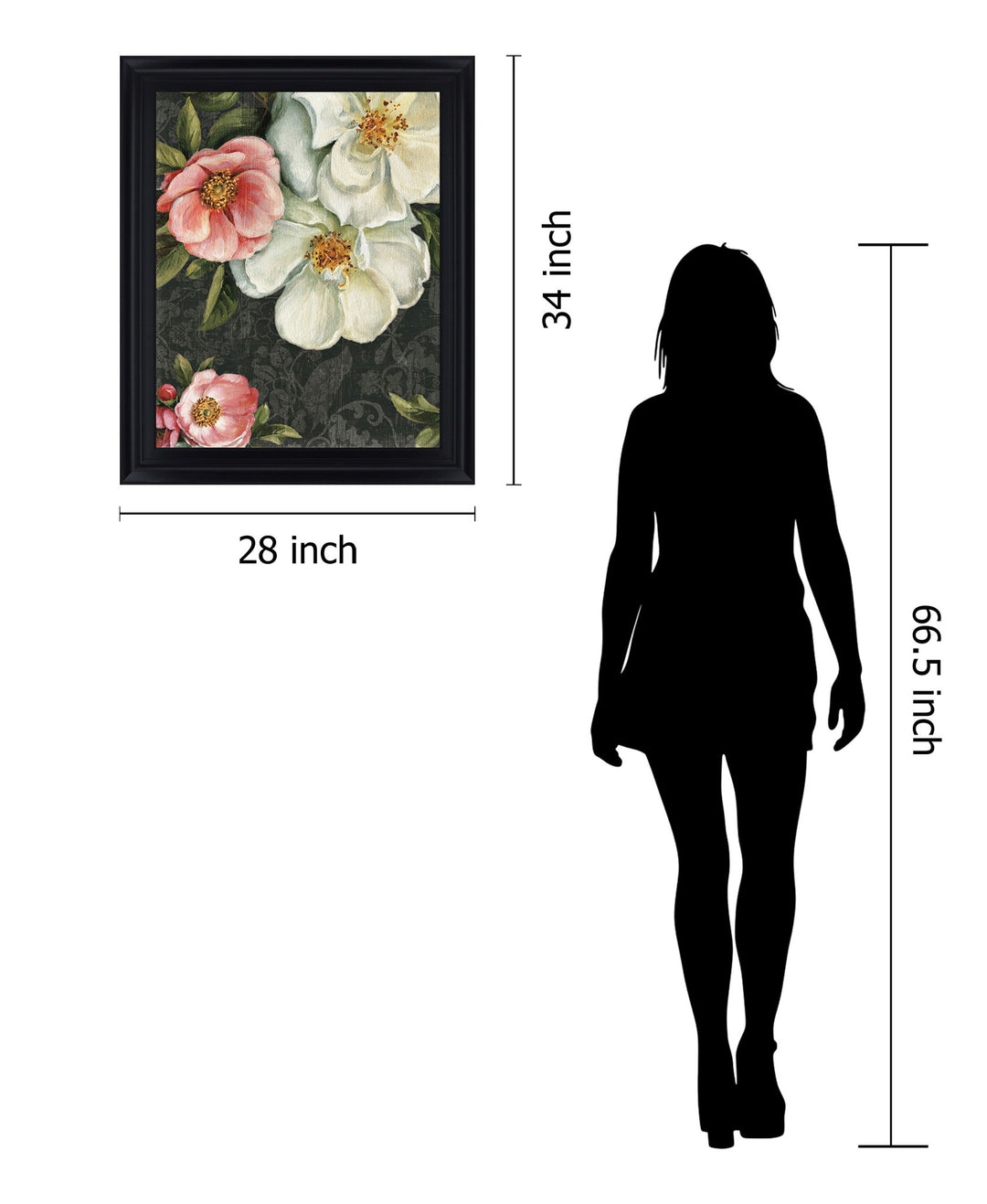 Blushing Petal Harmony - 28" x 34" Framed Wall Art