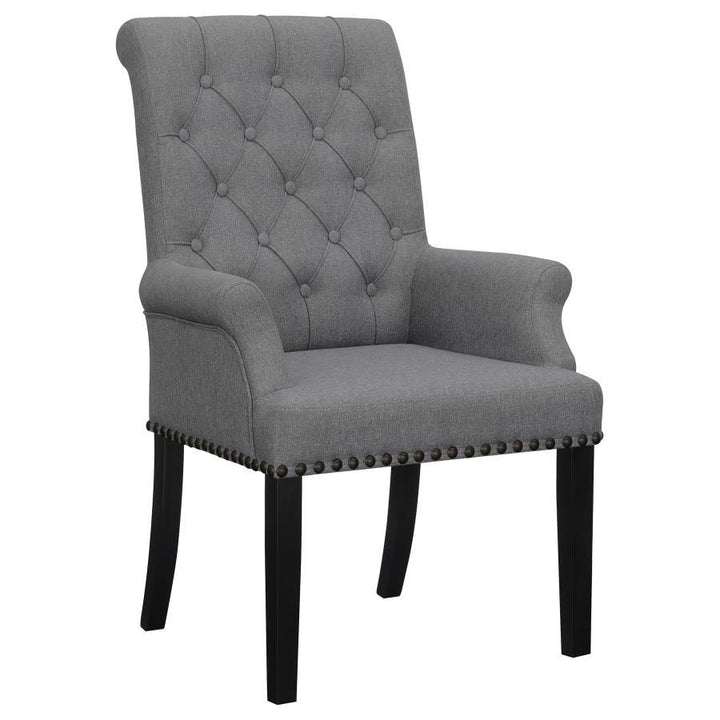 Alana - Fabric Upholstered Dining Arm Chair - Gray