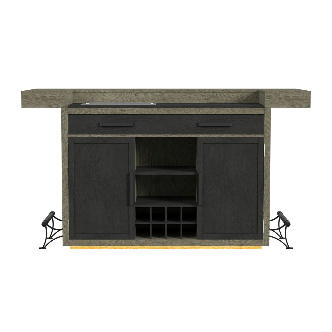 Jemma - Bar Table With Light - Gray And Dark Espresso