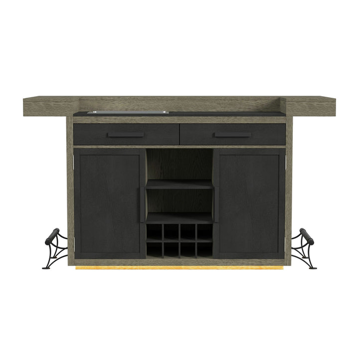 Jemma - Bar Table With Light - Gray And Dark Espresso
