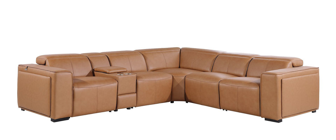 1224 - 6-Piece L-Shaped Sectional Sofa In With 3 Power Recliners &amp; Power Headrests