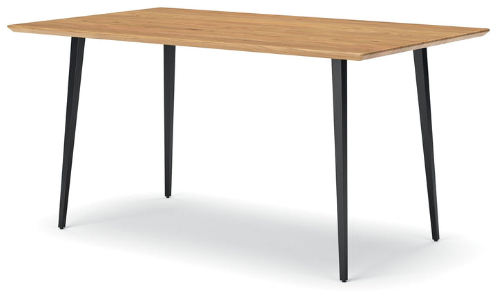 Gretlynn - Black / Natural - Rectangular Dining Room Table