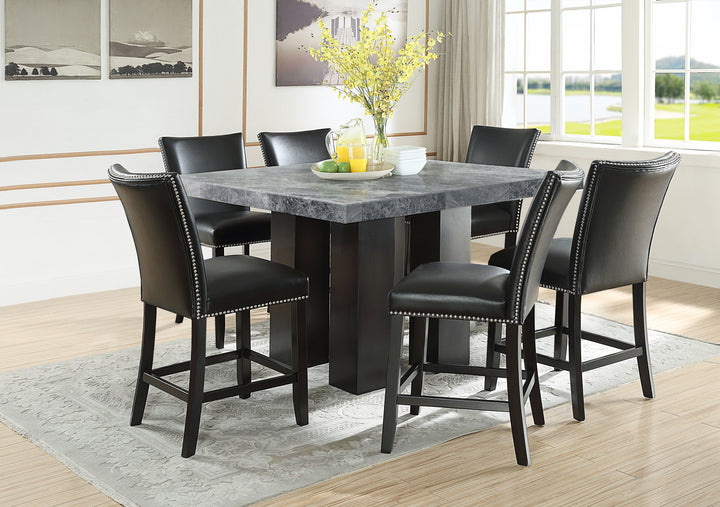 Camila - Square Counter Dining Set - Gray Top