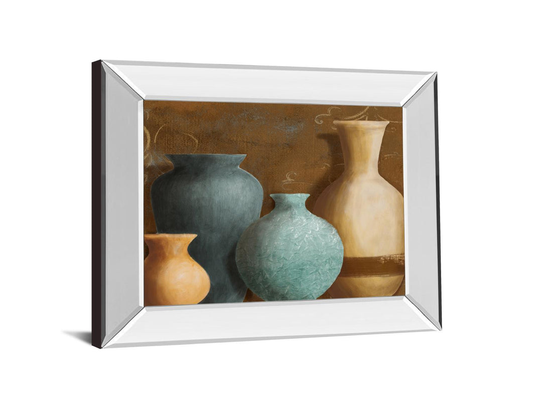 Ancient Clay Il By Lanie Loreth - Mirror Framed Print Wall Art - Blue