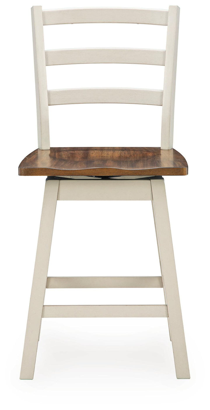Brinfern - Swivel Stool (Set of 2) - Brown / Antique White