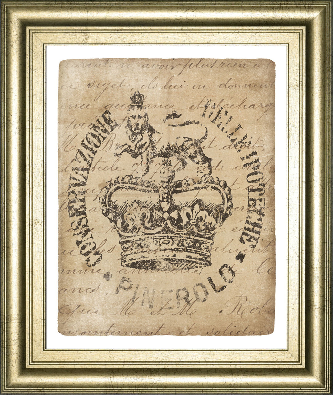 Vintage Seal IV V2 By Wild Apple Portfolio - Framed Print Wall Art - Beige
