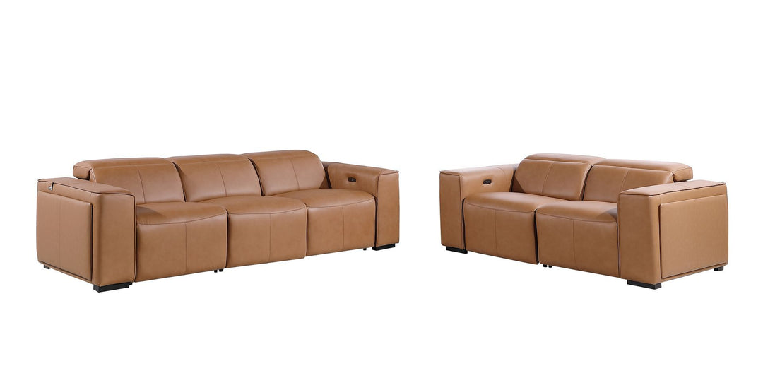 1224 - 5-Piece Modular Power Reclining Sofa And Loveseat Set In With 4 Power Recliners &amp; Power Headrests