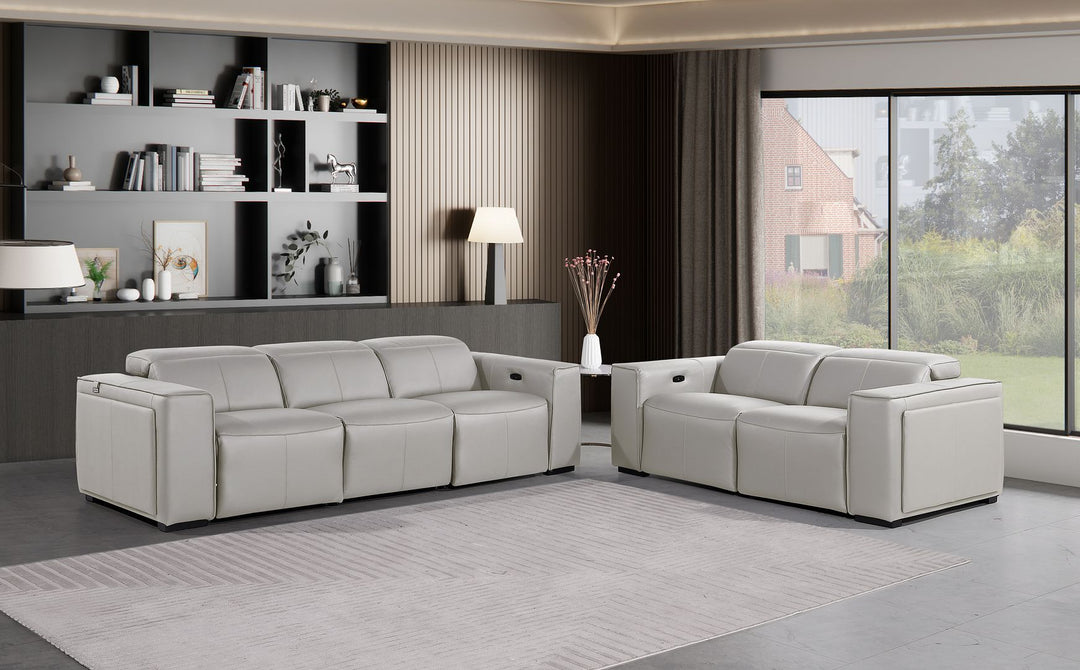1224 - 5-Piece Modular Power Reclining Sofa And Loveseat Set In With 4 Power Recliners & Power Headrests