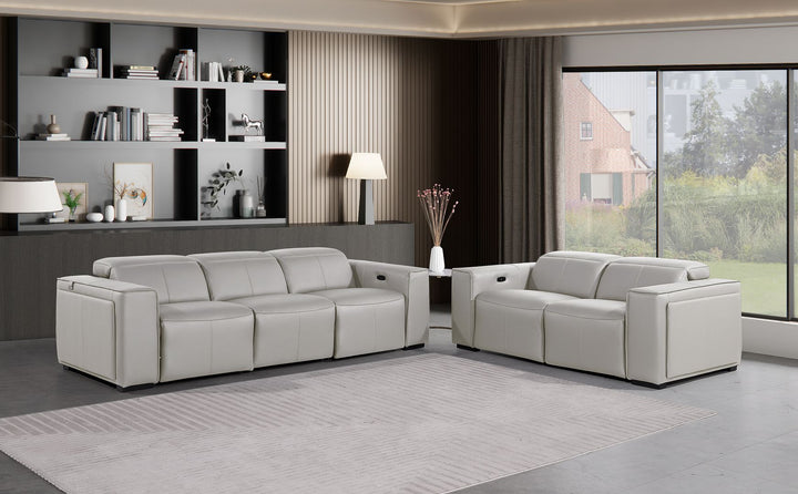 1224 - 5-Piece Modular Power Reclining Sofa And Loveseat Set In With 4 Power Recliners & Power Headrests