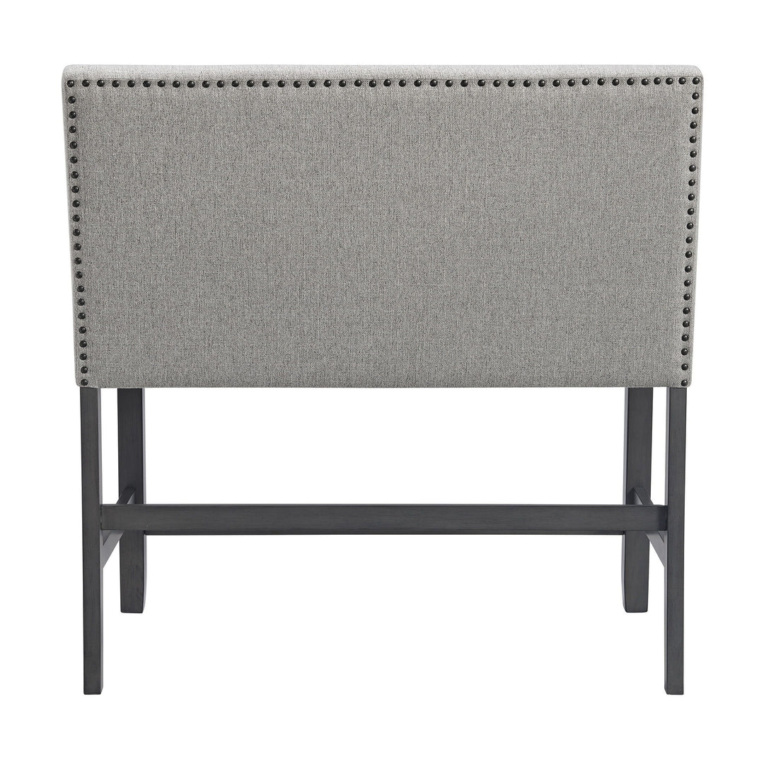 Seneca - Counter Bench With Upholstered Back And Fabric - Brown