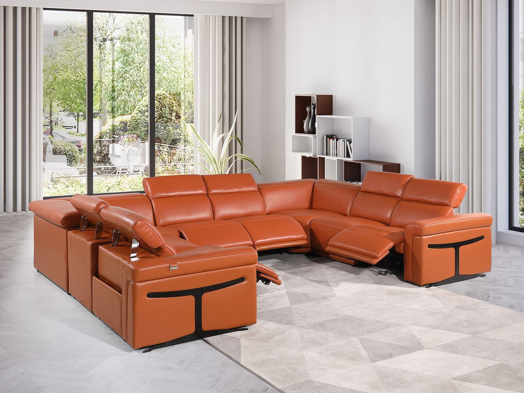 1126 - 8-Piece U-Shaped Sectional Sofa In With 4 Power Recliners &amp; Power Headrests