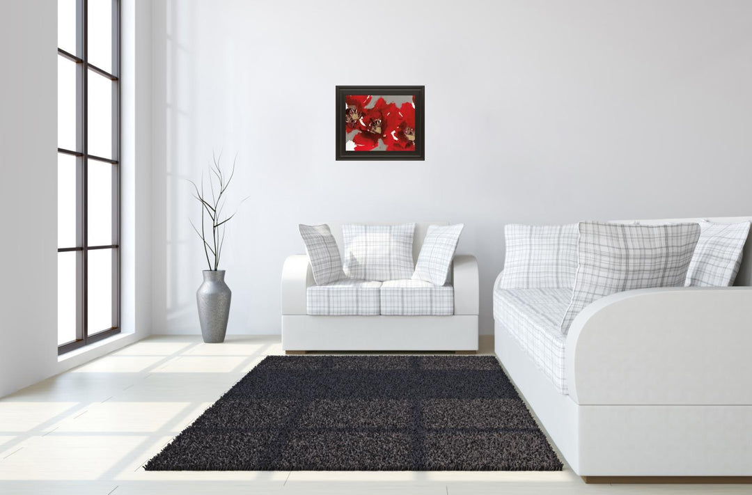 Red Poppy Forest I By N. Barnes - Framed Print Wall Art - Red