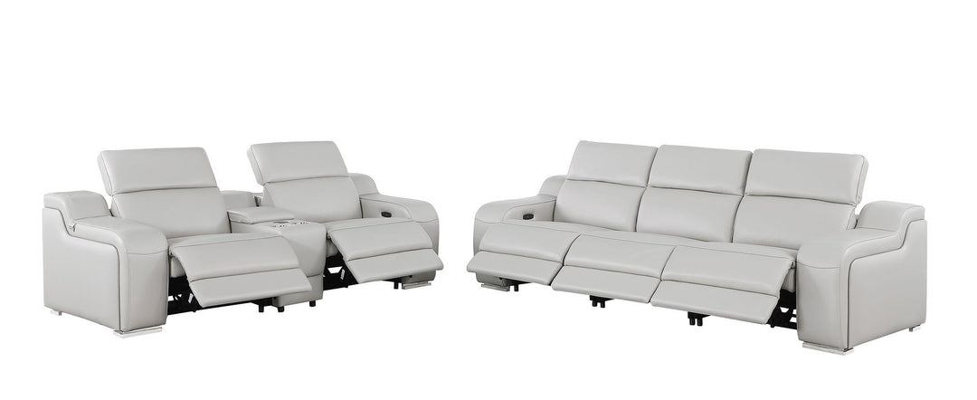 1116 - 6-Piece Modular Power Reclining Sofa And Console Loveseat Set In With 5 Power Recliners &amp; Power Headrests