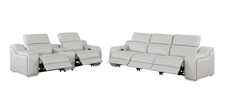 1116 - 6-Piece Modular Power Reclining Sofa And Console Loveseat Set In With 5 Power Recliners &amp; Power Headrests