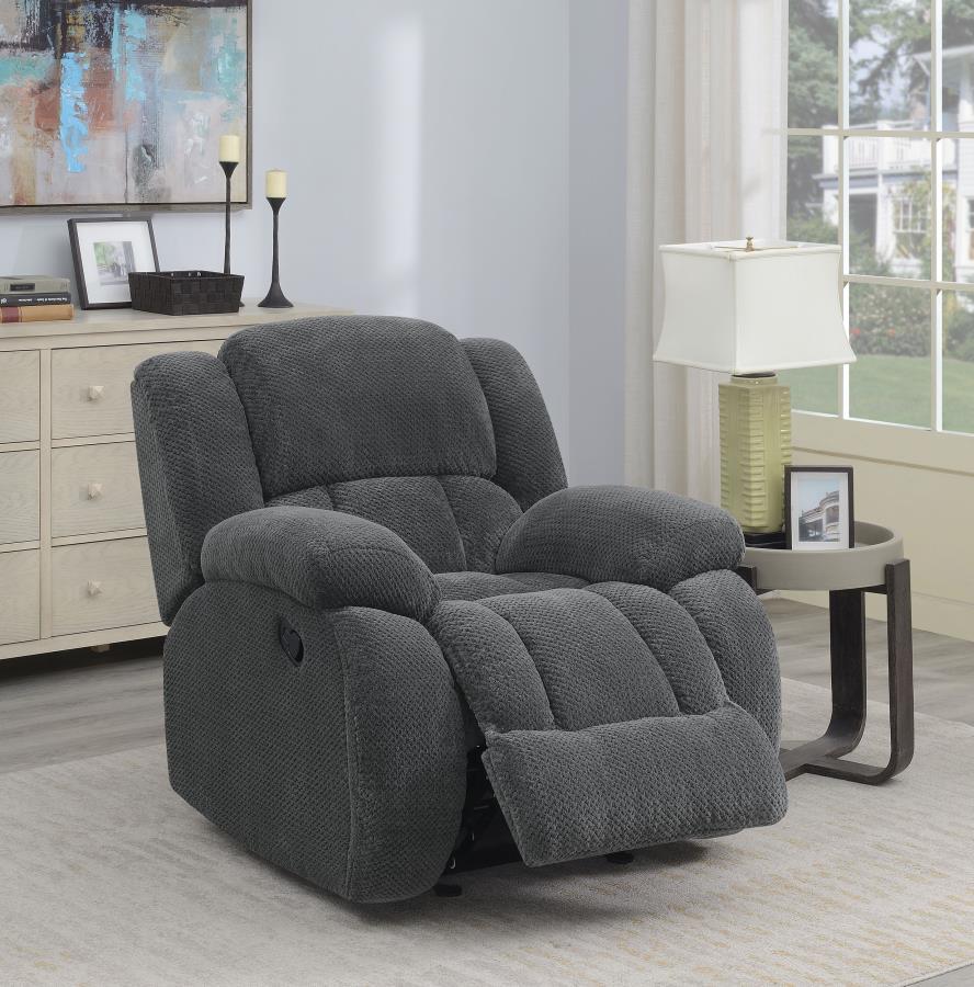 Weissman - Upholstered Padded Arm Glider Recliner - Gray