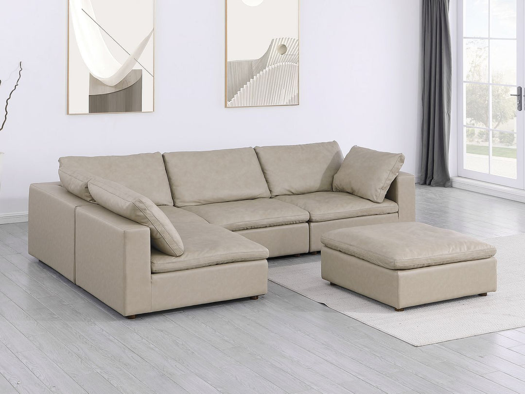 1100 - 5-Piece Left Arm Facing 3-Seat Sectional (Top-Grain Italian Leather)