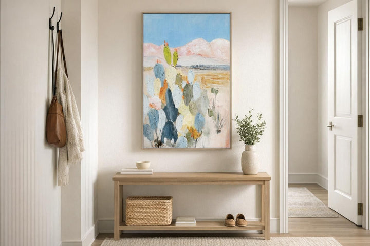 Desert Blush II Hand-Embellished Canvas In Frame - Natural / Pink