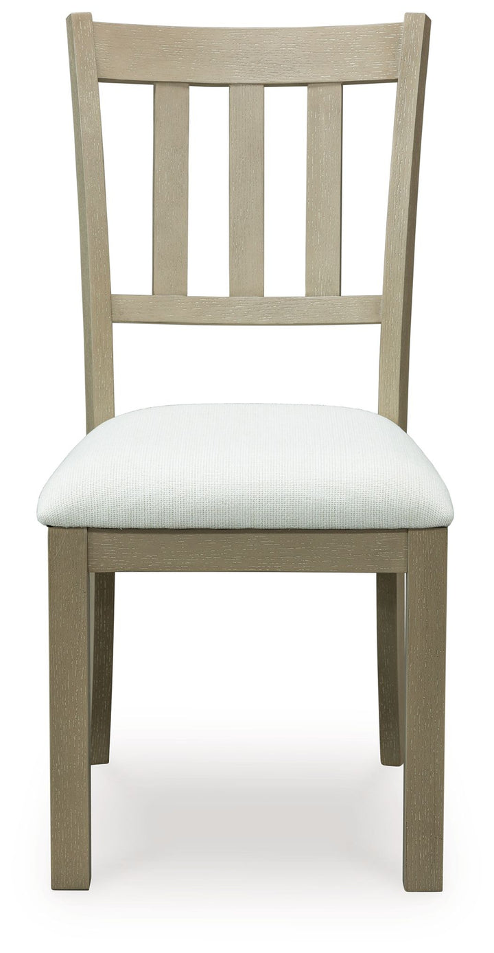 Calmoro - Dining Upholstered Side Chair (Set of 2) - Off White / Gray