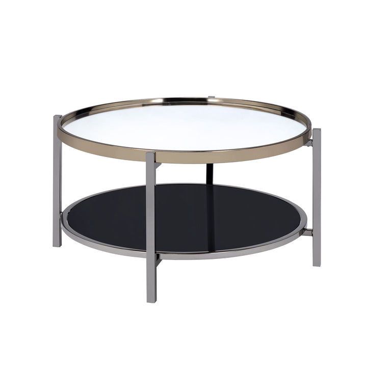 Edith - 2 Piece Occasional Table Set, Coffee Table & End Table - Dark Nickel