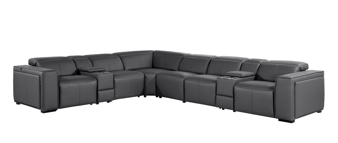 1224 - 8-Piece L-Shaped Sectional Sofa In With 4 Power Recliners &amp; Power Headrests