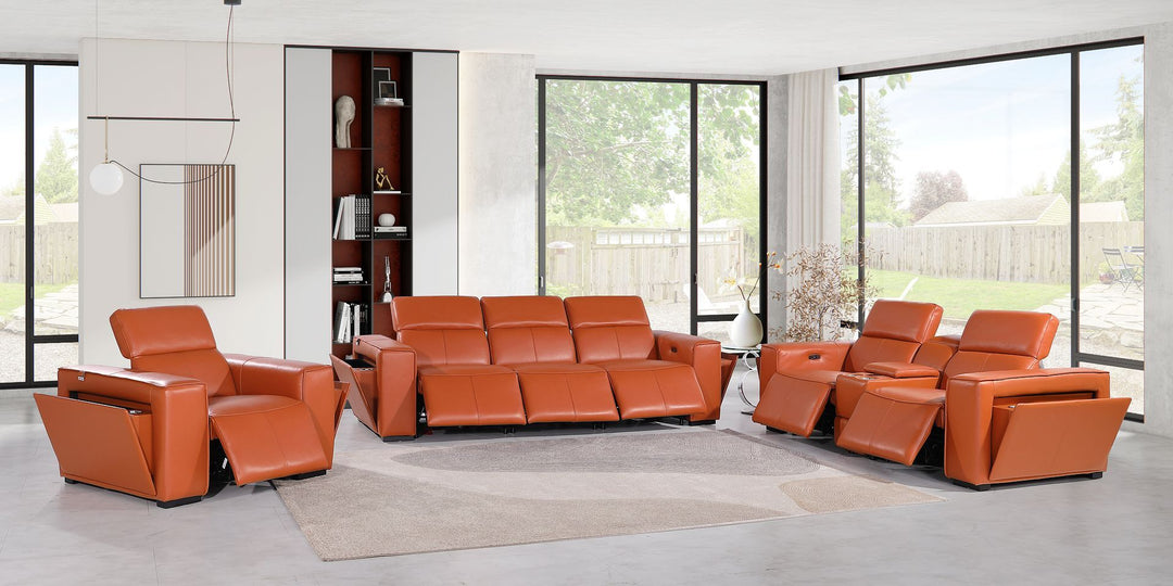 1224 - 7-Piece Modular Power Reclining Sofa, Loveseat &amp; Chair Set In With 6 Power Recliners &amp; Power Headrests