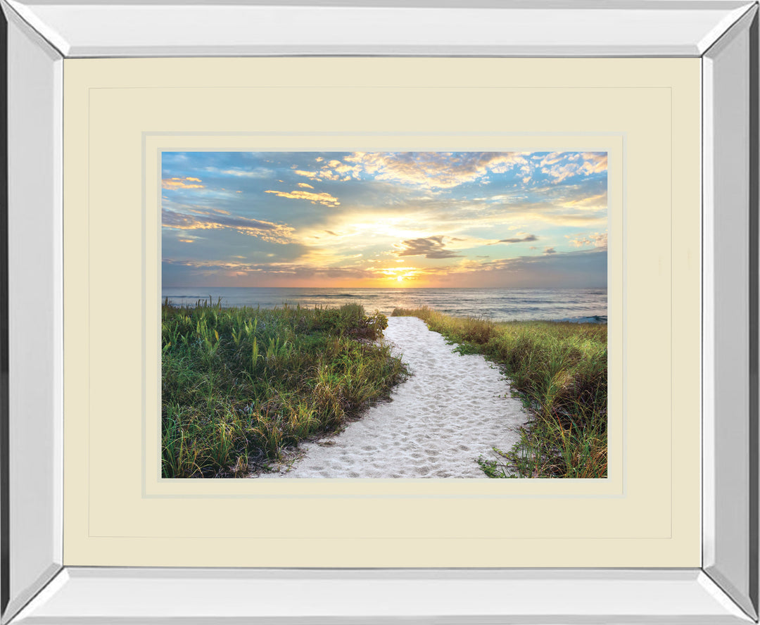 Morning Trail By Celebrate Life Gallery - Mirror Framed Print Wall Art - Green