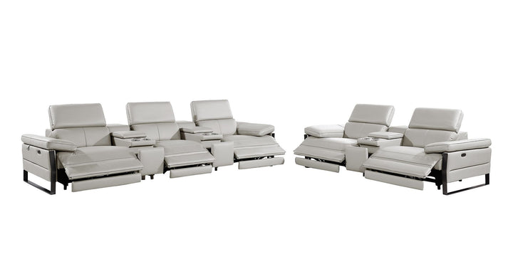 1246 - Modular Power Reclining Dual Console Sofa And Console Loveseat Set With Power Headrests