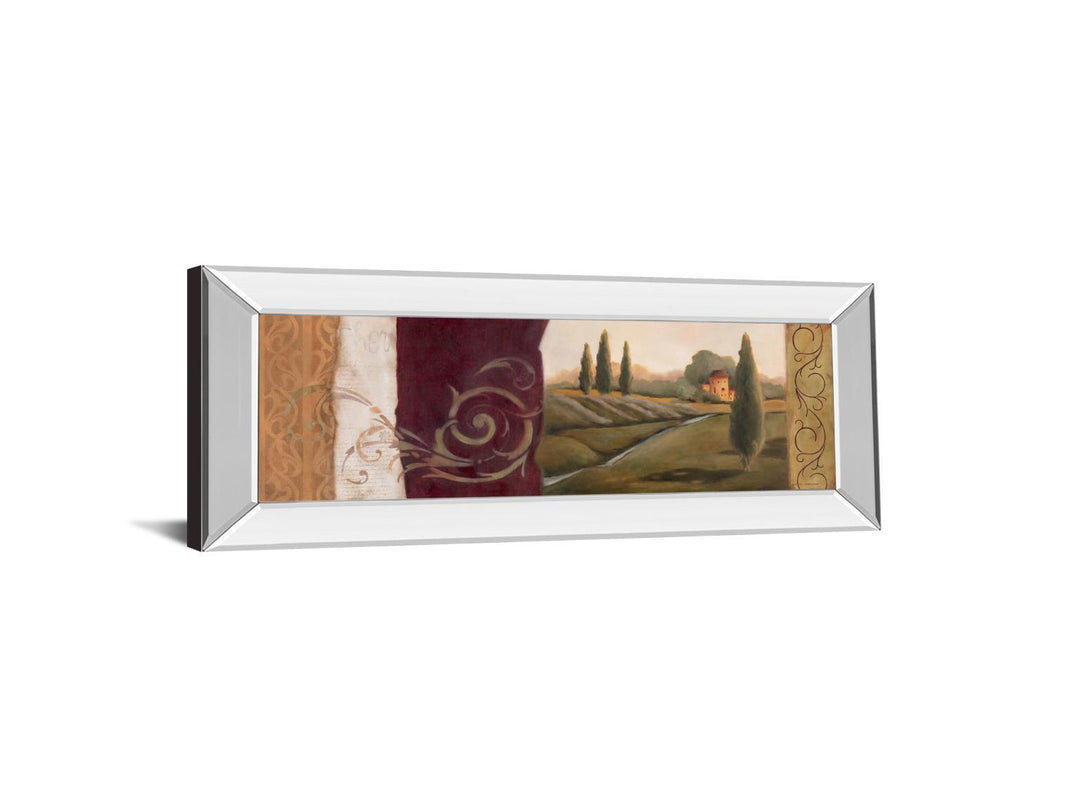 Tuscan Scene I - Mirror Framed Print Wall Art - Red