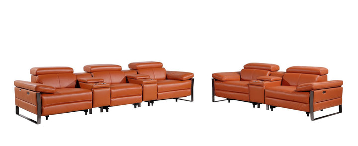 1246 - Modular Power Reclining Dual Console Sofa And Console Loveseat Set With Power Headrests