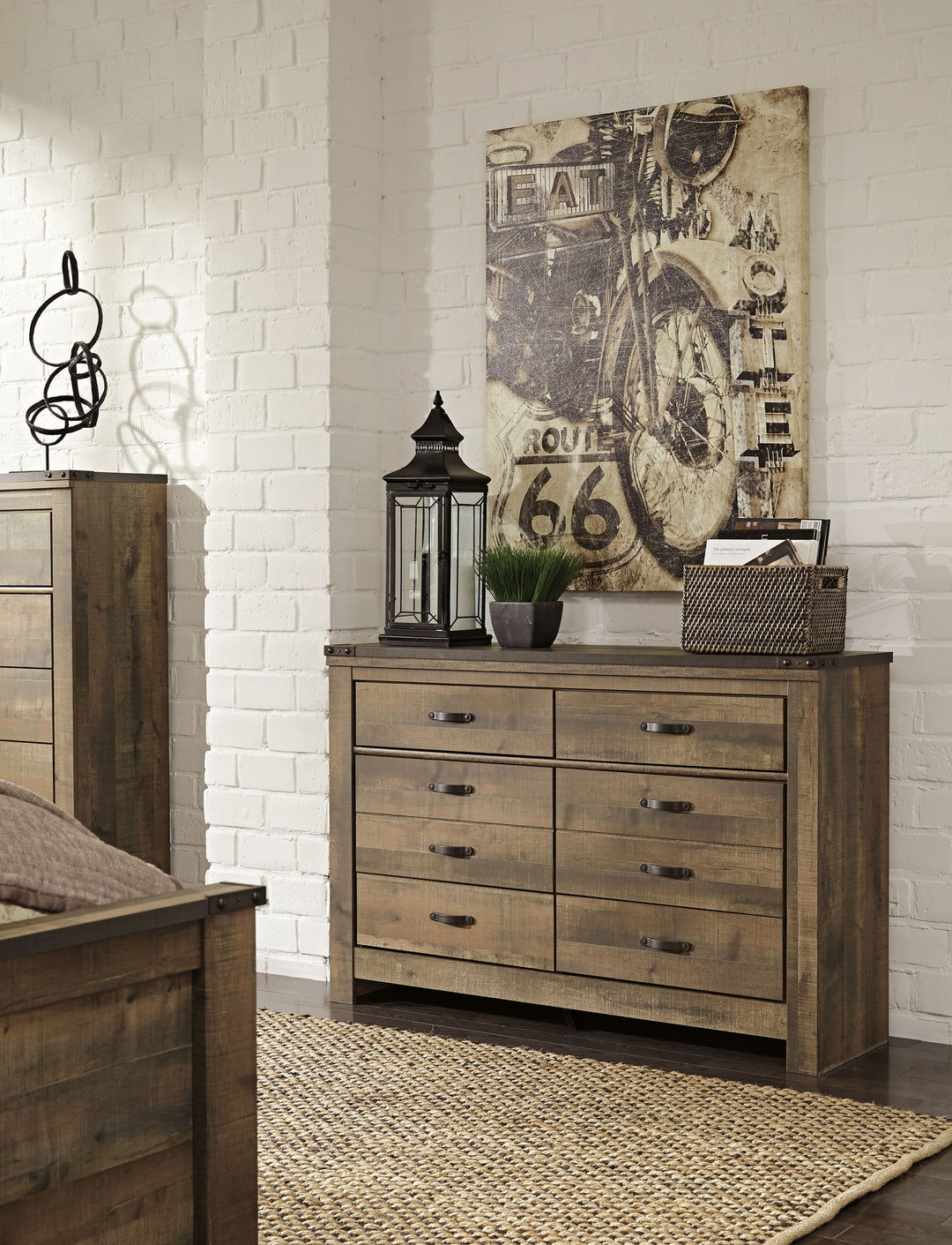Trinell - Six Drawer Dresser - 61.34" x 15.98" x 42.99" - Brown Dark