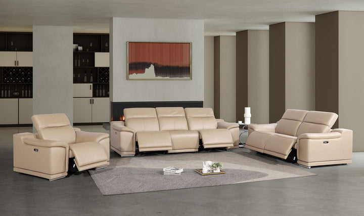 2679 - Power Reclining Sofa, Loveseat &amp; Chair Set In Genuine Leather (5 Recliners)