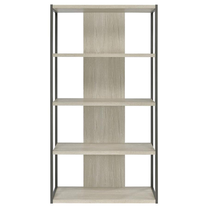 Loomis - 72" 4-Shelf Bookshelf - Whitewashed Gray