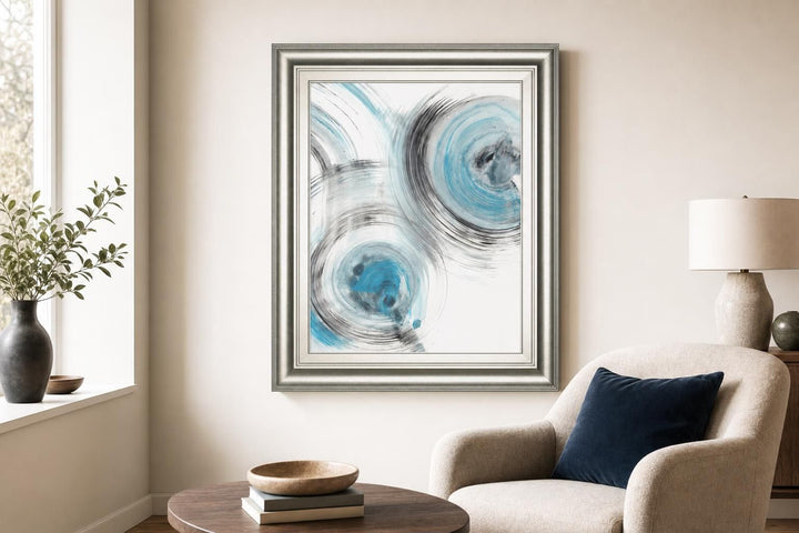 22x26 Ripple Effect VI By Ethan Harper - Light Blue