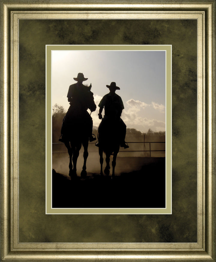 Cavaliers Cowboys By Yann Siwiak - Framed Print Wall Art - Black