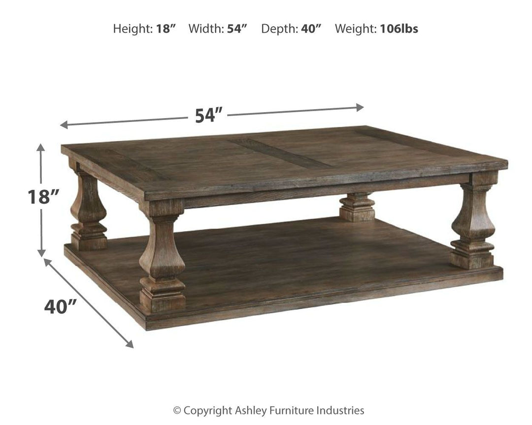 Johnelle - Rectangular Cocktail Table - Gray