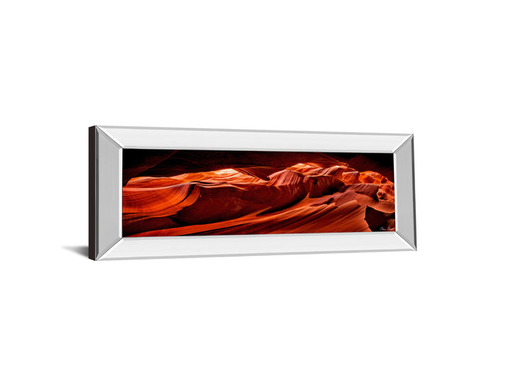 Sun Shining Through Canyon VIIl By David Drost - Mirror Framed Print Wall Art - Orange