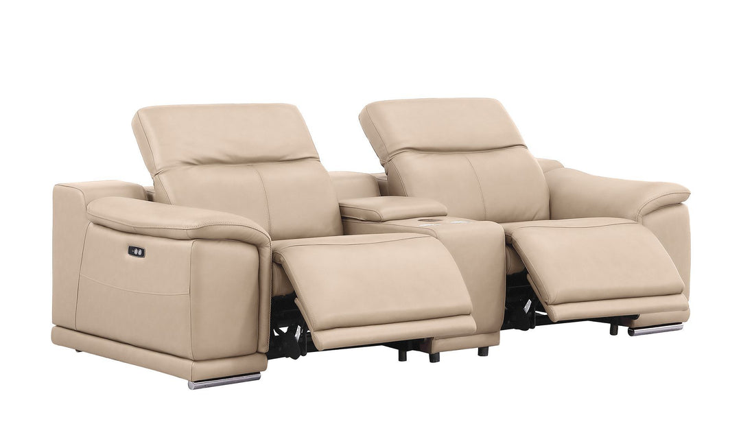 2679 - Power Reclining Sofa, Console Loveseat &amp; Chair Set In Genuine Leather (6 Recliners)