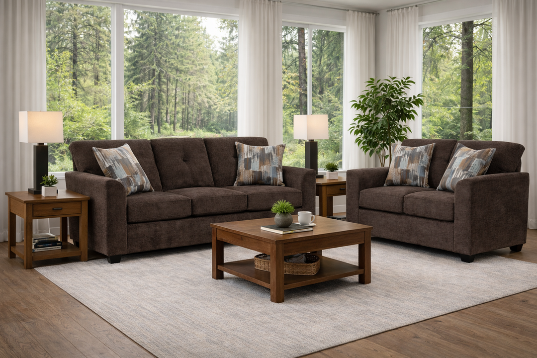 Washington 3000 Chocolate Sofa &amp; Loveseat