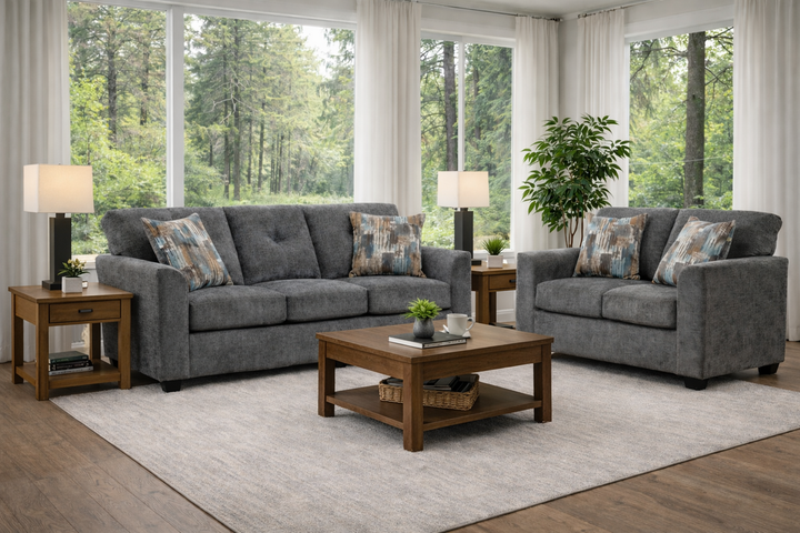 Washington 3000 Gray Sofa &amp; Loveseat