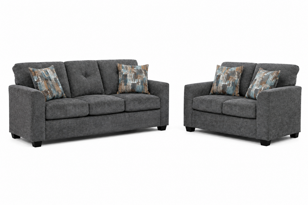 Washington 3000 Gray Sofa &amp; Loveseat