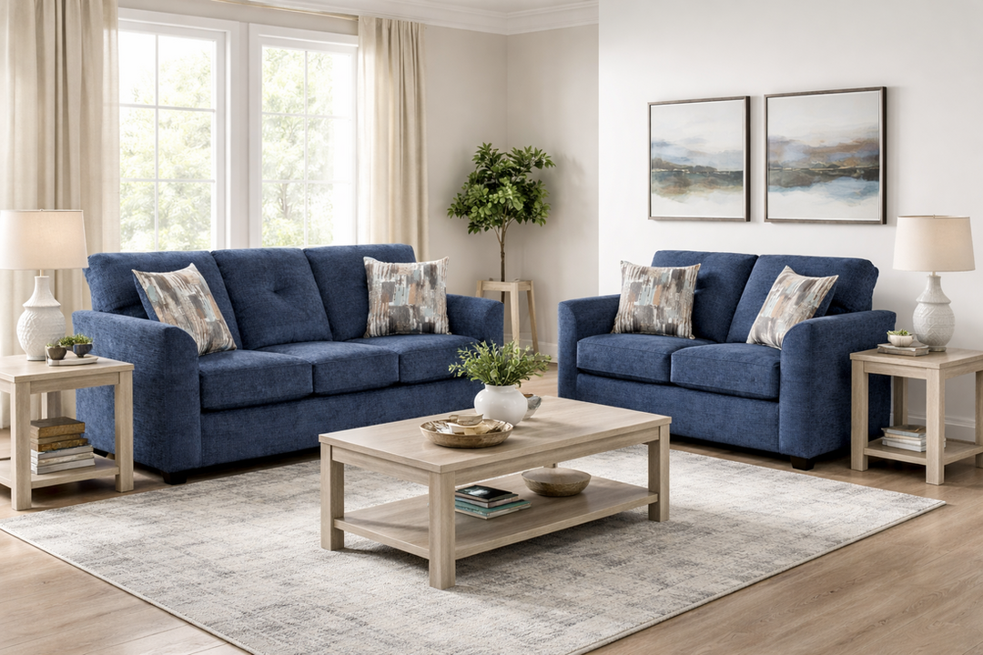 Washington 3000 Navy Sofa &amp; Loveseat