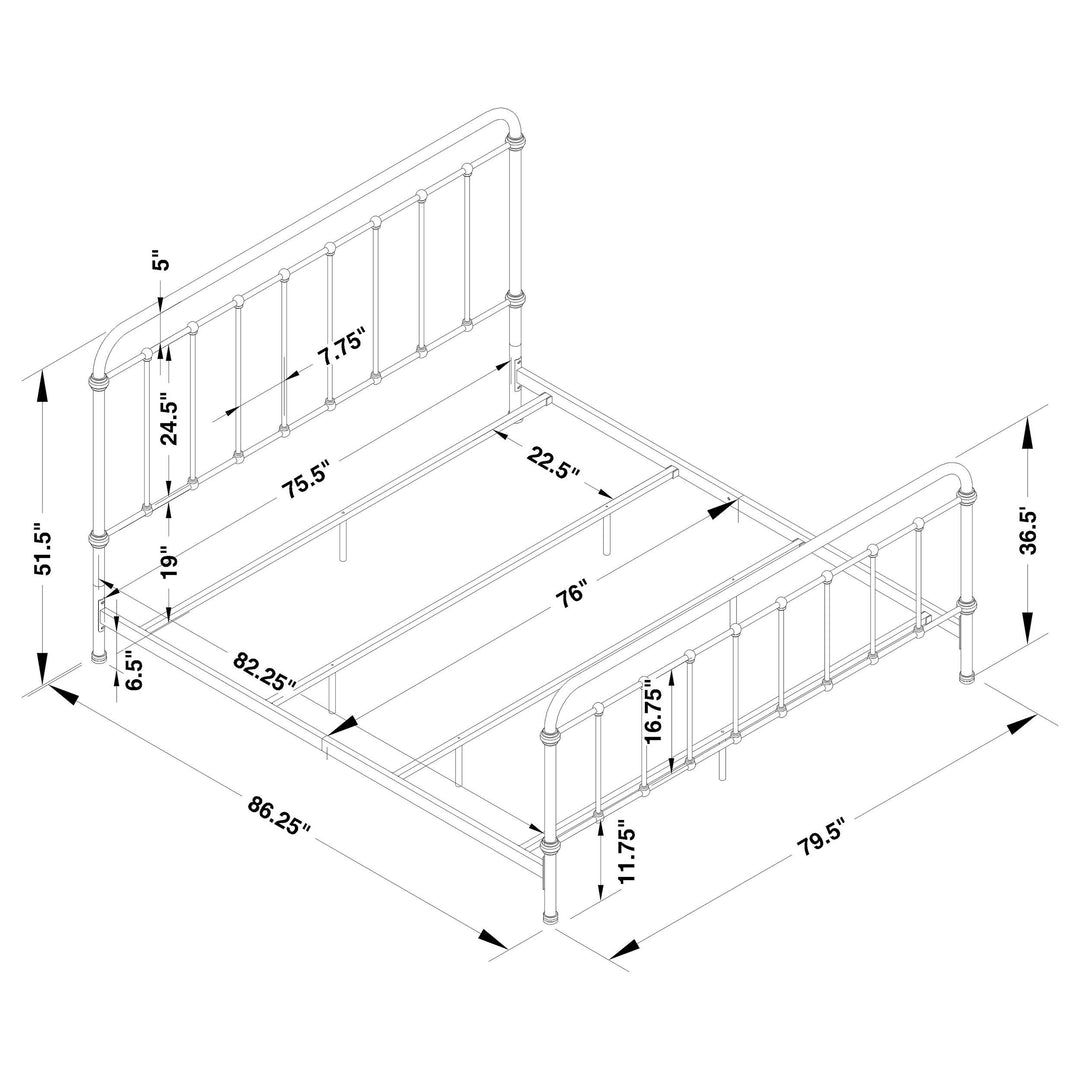 Livingston Metal Eastern King Open Frame Bed Dark Bronze