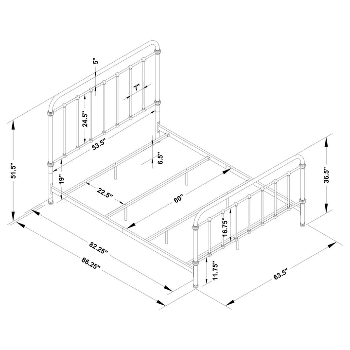 Livingston Metal Queen Open Frame Bed Dark Bronze