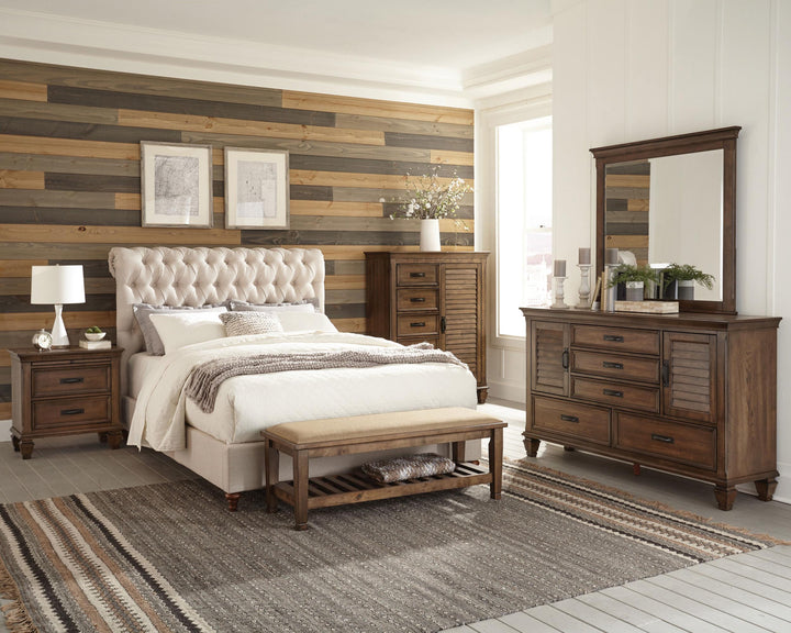 Devon 57-inch Upholstered Eastern King Panel Bed Beige