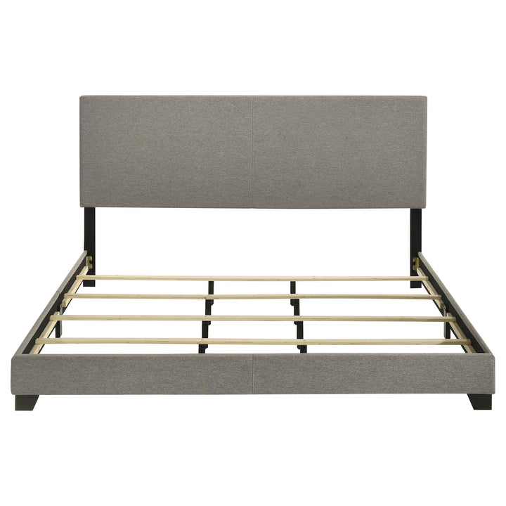 Dorian Fabric Upholstered Eastern King Panel Bed Taupe