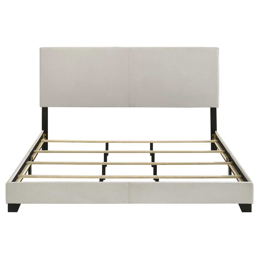 Dorian Fabric Upholstered Eastern King Panel Bed Cream