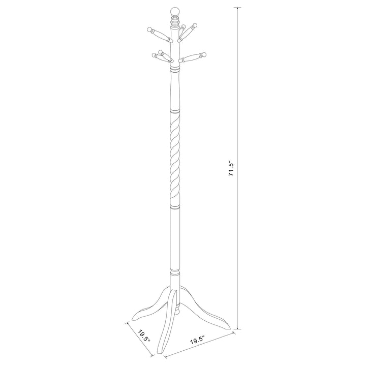 Riona 6 Hook Freestanding Wood Coat Rack Hat Hanger Merlot