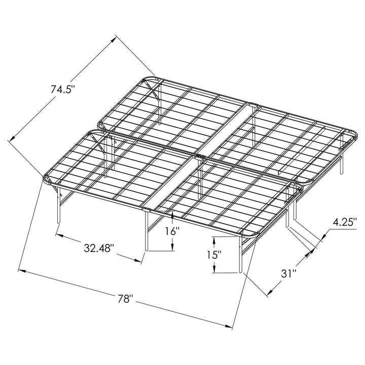 Mabel Metal Eastern King Mattress Support Platform Bed Black