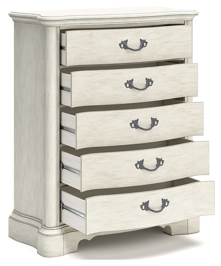 Arlendyne - Five Drawer Chest - Antique White