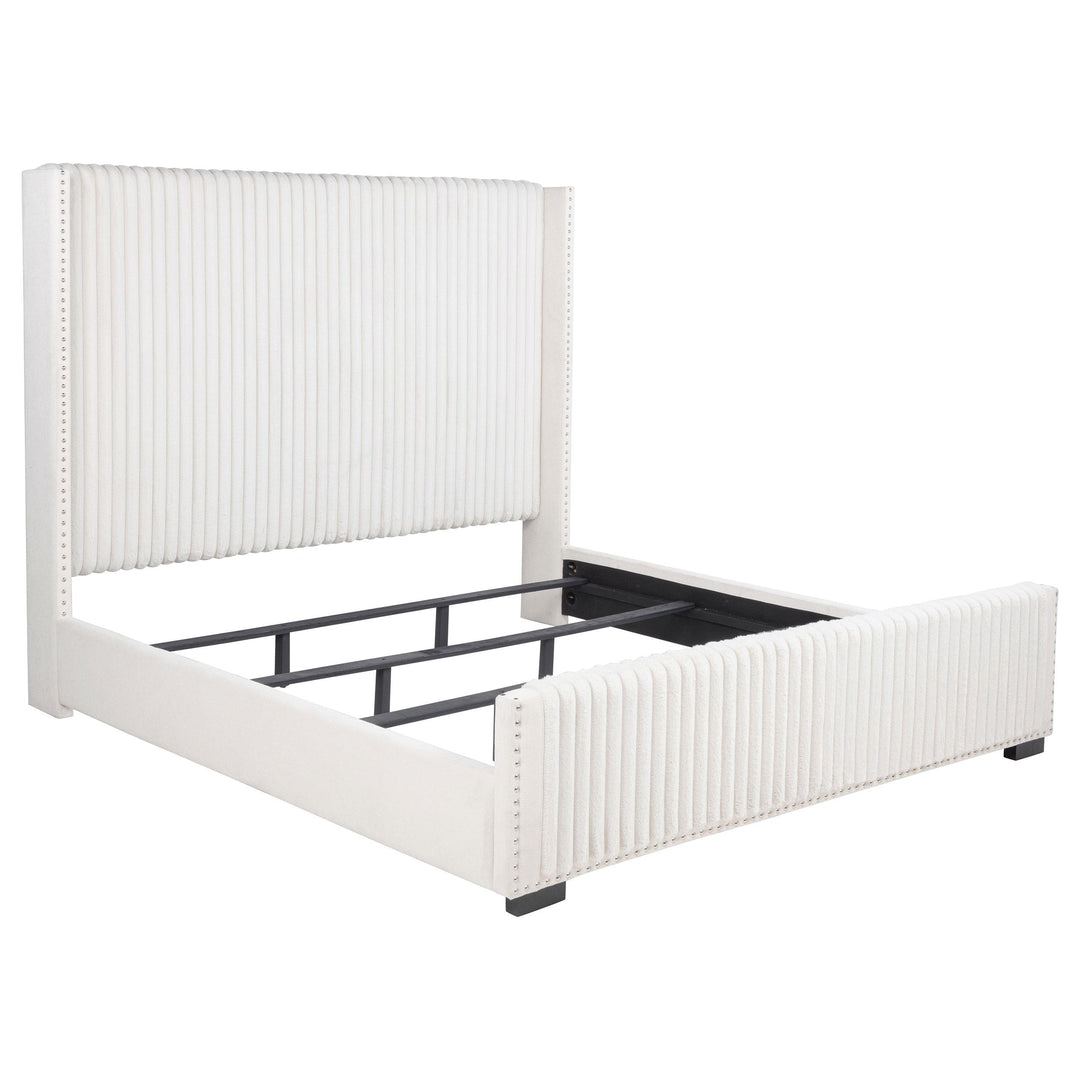 Natasha 65-inch Upholstered California King Bed Cream